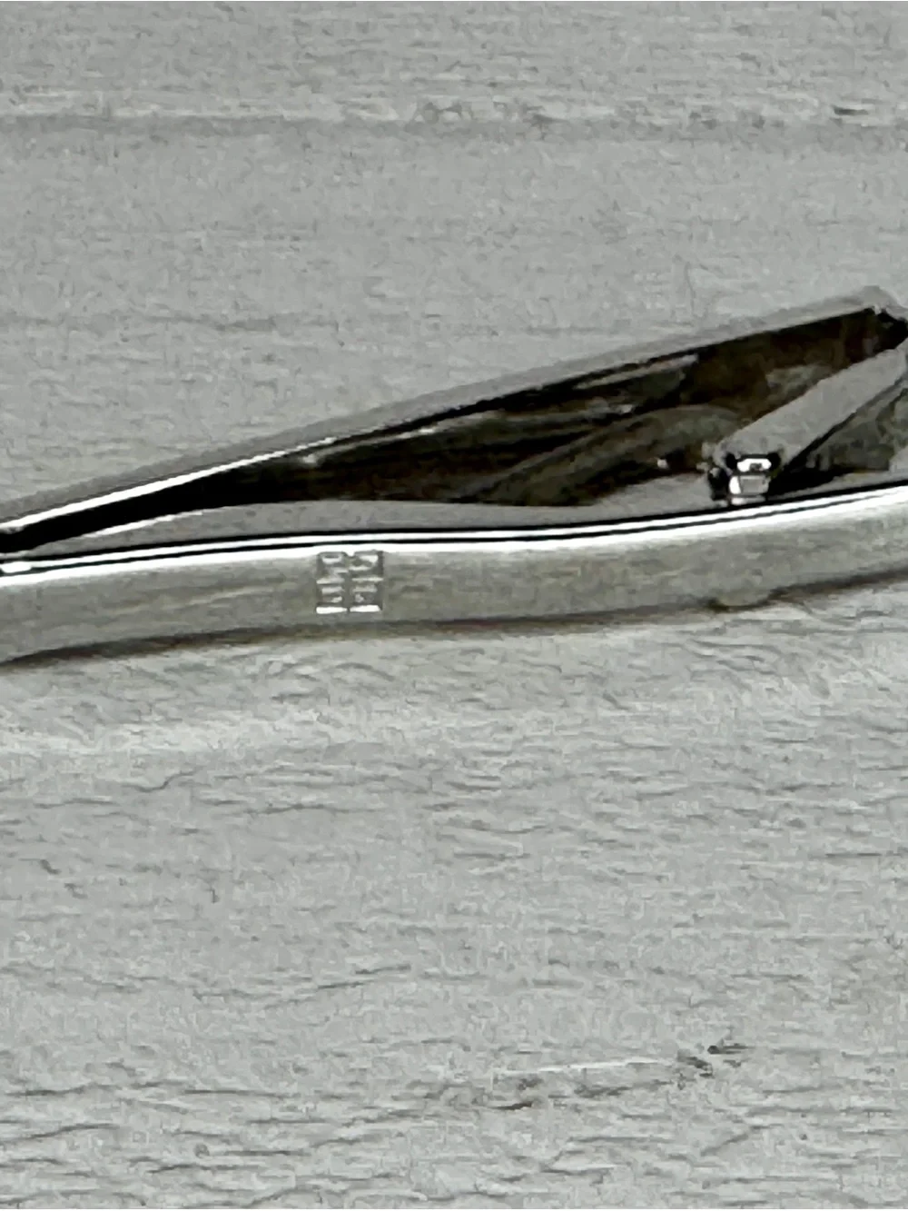 Givenchy Silver Tone Tie Clip / Tie Bar | Minimalist Designer Mens Accessory